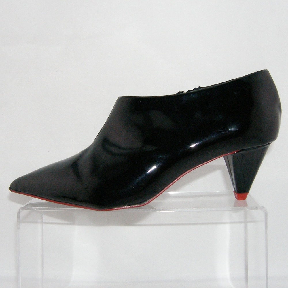 Zara Woman black pointed man made zip booties 6 - Picture 6 of 8
